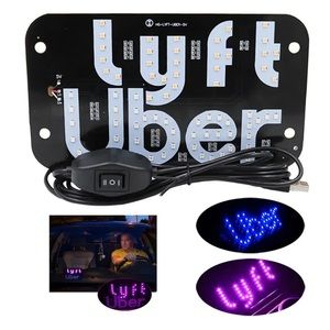 Uber and Lyft led sign with usb connector